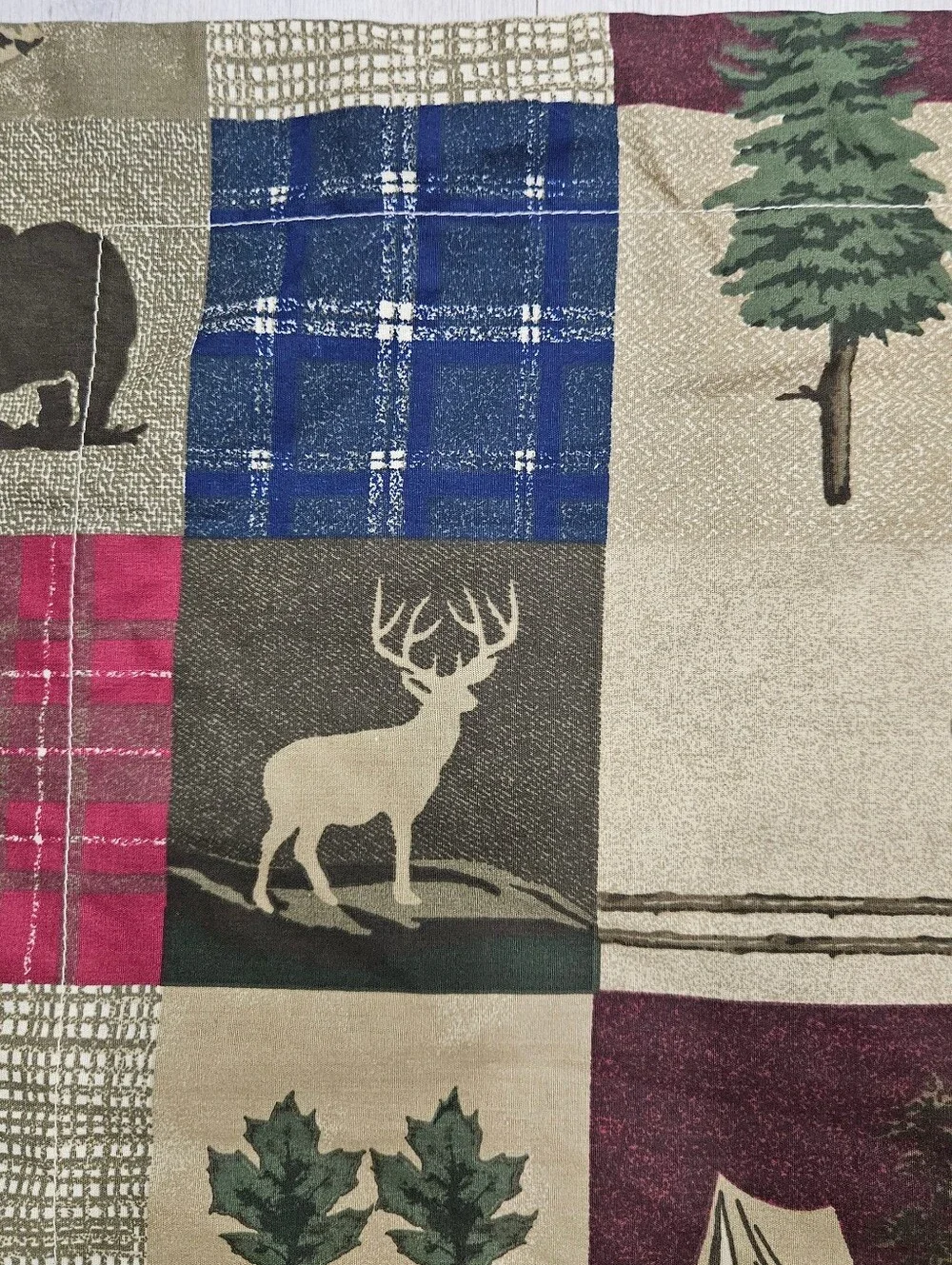 VTG Kimlor Mills Rustic Cabin Lodge Pillow Shams Woods Deer Bear Plaid Trees